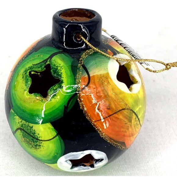 Talavera Hand Painted Christmas Ornaments Round Cut Out Luminaries Lot of 6 NOS - Picture 16 of 16